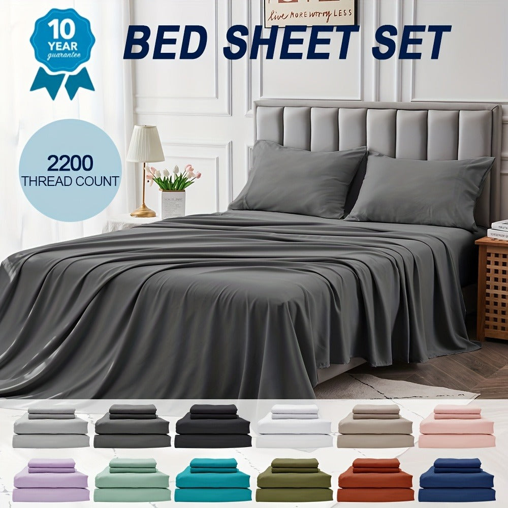 Bamboo Blend Bed Sheet Set – 4-Piece Deep-Pocket Bedding – additional product view 19