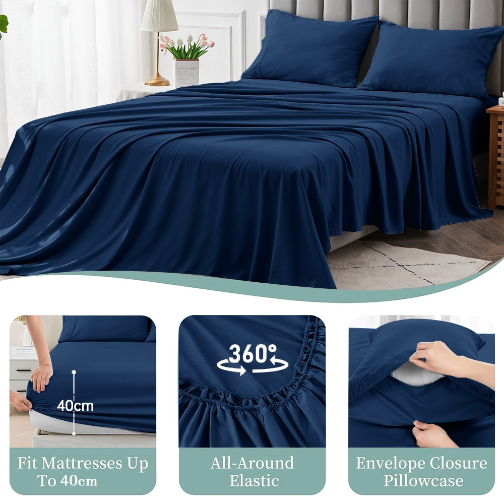 Bamboo Blend Bed Sheet Set – 4-Piece Deep-Pocket Bedding – additional product view 22