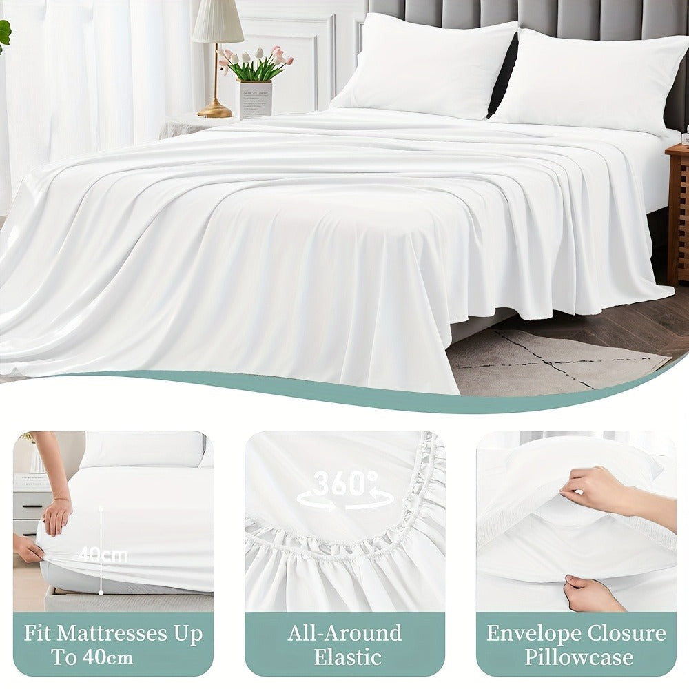 Bamboo Blend Bed Sheet Set – 4-Piece Deep-Pocket Bedding – additional product view 9