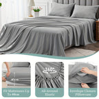 Bamboo Blend Bed Sheet Set – 4-Piece Deep-Pocket Bedding – feature reference