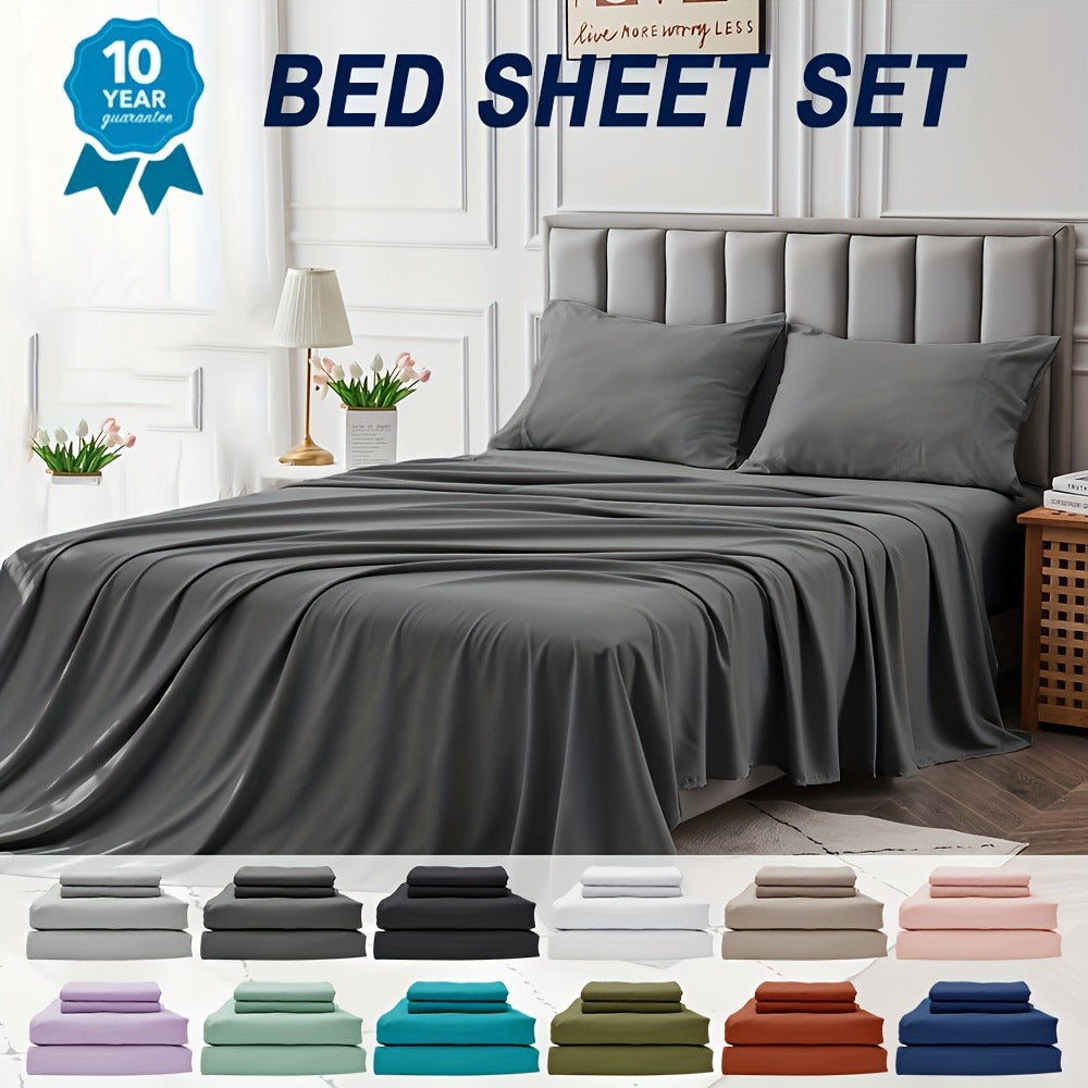 Bamboo Blend Bed Sheet Set – 4-Piece Deep-Pocket Bedding – main product view