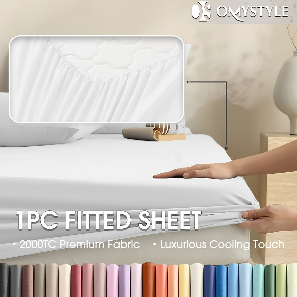 Bamboo Blend Fitted Sheet – 50.8cm Deep Pocket – close-up product details