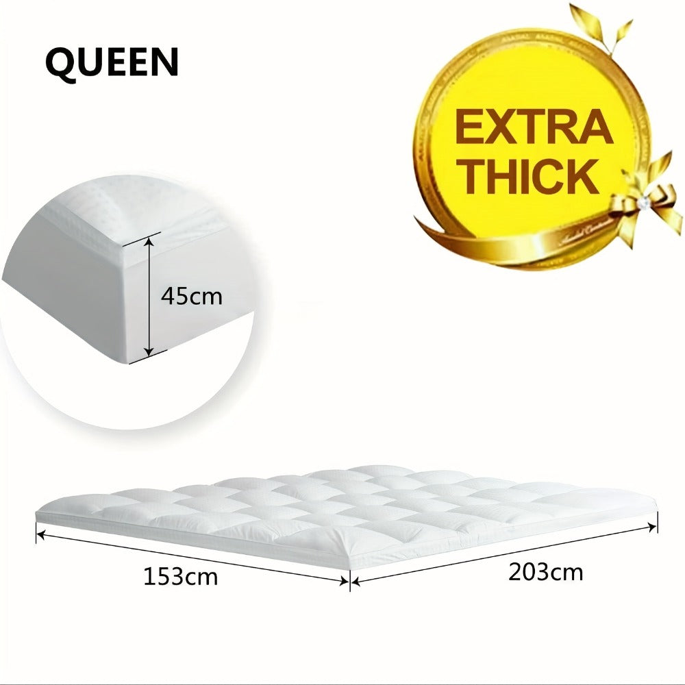 Bamboo Blend Mattress Topper – 45cm Cooling Fitted Bed Layer – product detail angle