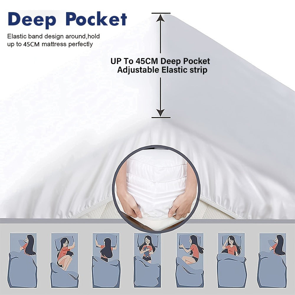 Bamboo Blend Mattress Topper – 45cm Cooling Fitted Bed Layer – design and construction details