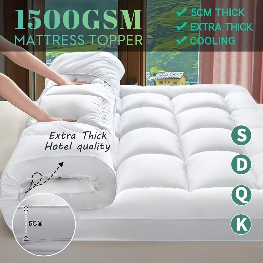 Bamboo Blend Mattress Topper – 45cm Cooling Fitted Bed Layer – main product view