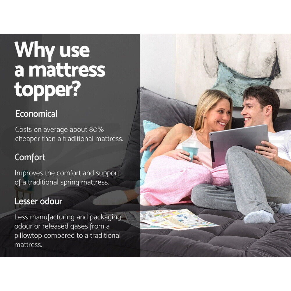 Bamboo Blend Mattress Topper – Fitted Bed Layer – alternate design view