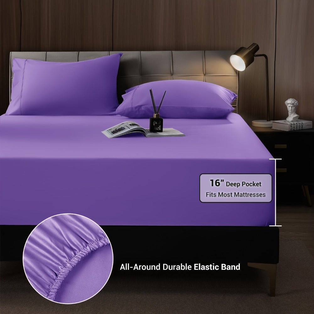 Bamboo Cooling Bed Sheet Set - 2000TC 4-Piece Deep-Pocket Bedding – additional product view 11