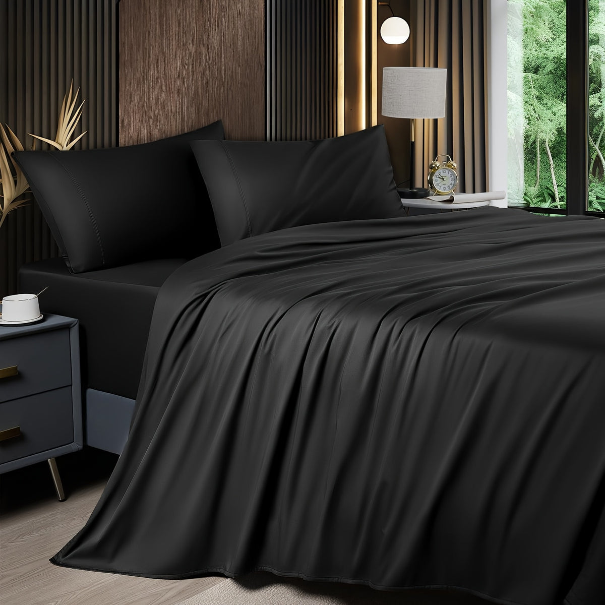 Bamboo Cooling Bed Sheet Set - 2000TC 4-Piece Deep-Pocket Bedding – additional product view 23