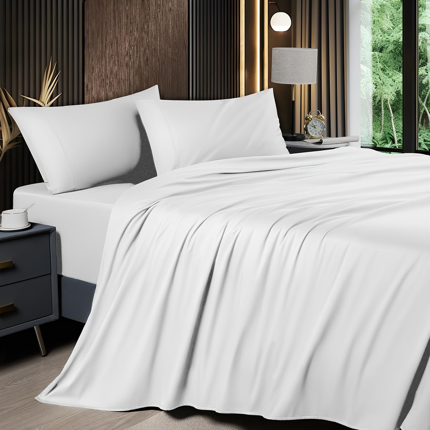 Bamboo Cooling Bed Sheet Set - 2000TC 4-Piece Deep-Pocket Bedding – additional product view 25