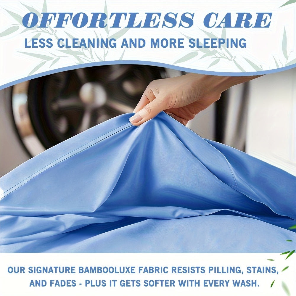 Bamboo Cooling Bed Sheet Set - 2200TC 4-Piece Deep-Pocket Bedding – additional product view