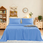 Bamboo Cooling Bed Sheet Set - 2200TC 4-Piece Deep-Pocket Bedding – alternate design view
