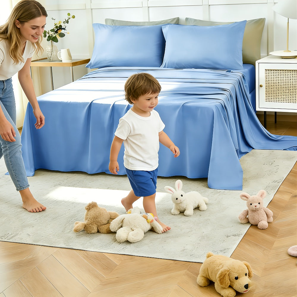 Bamboo Cooling Bed Sheet Set - 2200TC 4-Piece Deep-Pocket Bedding – additional product view 10