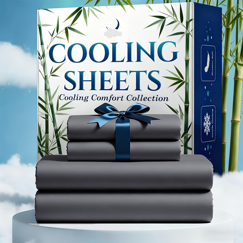 Bamboo Cooling Bed Sheet Set - 2200TC 4-Piece Deep-Pocket Bedding – additional product view 9