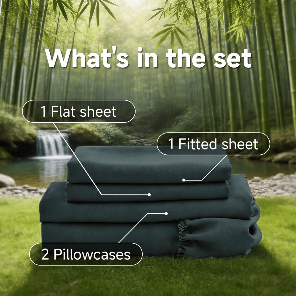 Bamboo Cooling Sheet Set - 2000TC 4-Piece 40cm Deep-Pocket Bedding – additional product view