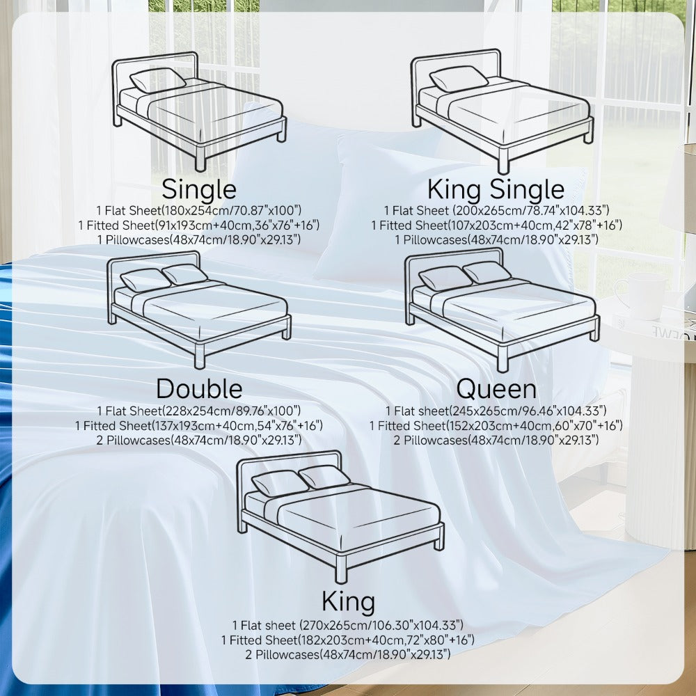 Bamboo Cooling Sheet Set - 2000TC 4-Piece 40cm Deep-Pocket Bedding – close-up product details