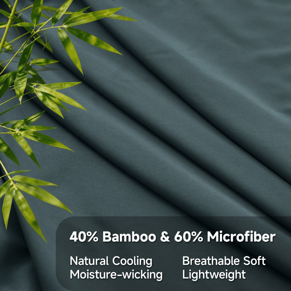 Bamboo Cooling Sheet Set - 2000TC 4-Piece 40cm Deep-Pocket Bedding – feature reference