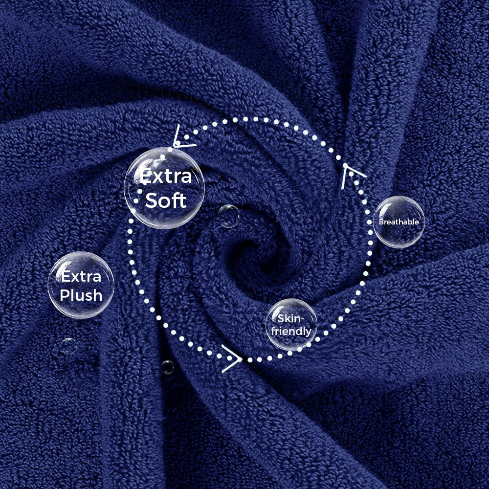 Bamboo Cotton Bath Towel Set - for Bathroom with Practical Design – alternate design view