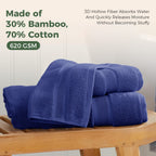Bamboo Cotton Bath Towel Set - for Bathroom with Practical Design – alternate product view