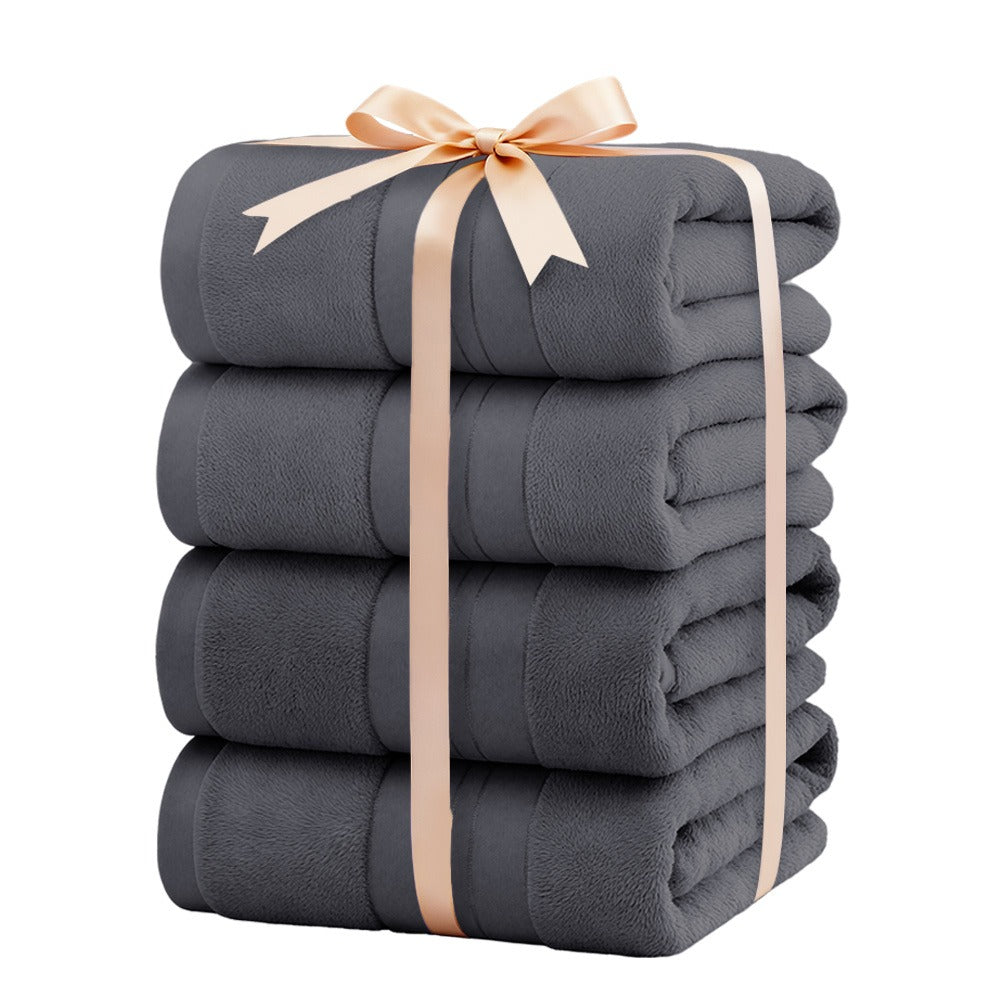Bamboo Cotton Bath Towel Set - for Bathroom with Practical Design – close-up product details