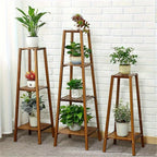 Bamboo Plant Stand – Patio Balcony Display & Outdoor Garden Use – alternate design view