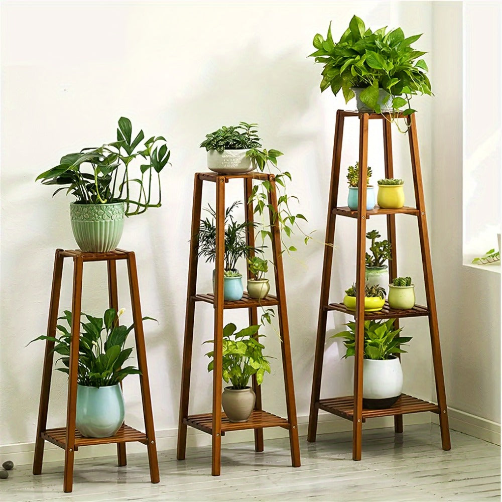 Bamboo Plant Stand – Patio Balcony Display & Outdoor Garden Use – main product view