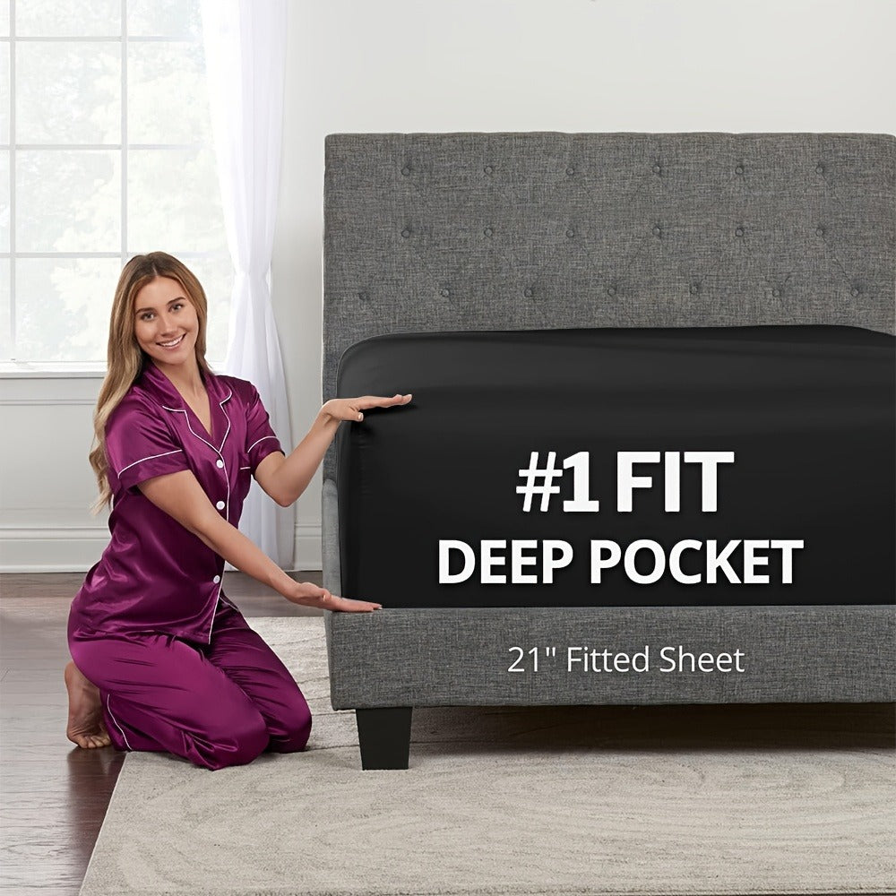 Bamboo Viscose Fitted Sheet – 2200TC 53.34cm Deep Pocket – additional product view 17