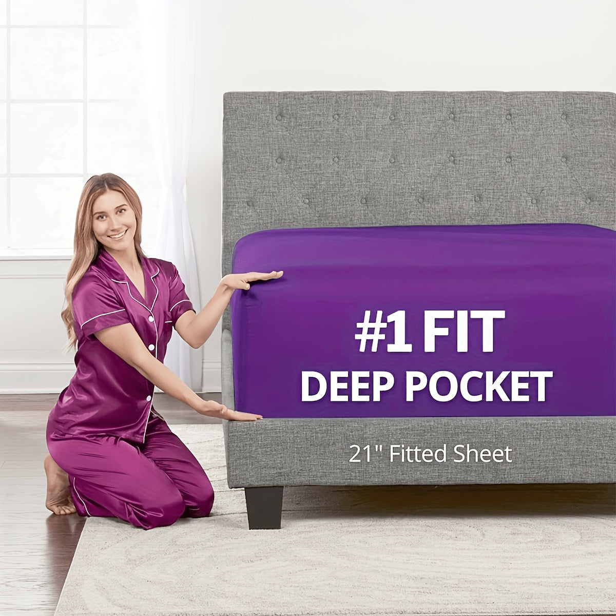 Bamboo Viscose Fitted Sheet – 2200TC 53.34cm Deep Pocket – additional product view 22