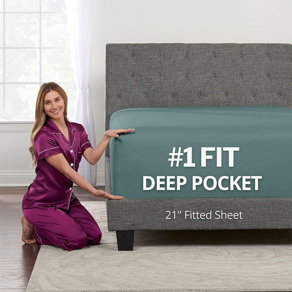 Bamboo Viscose Fitted Sheet – 2200TC 53.34cm Deep Pocket – additional product view 9