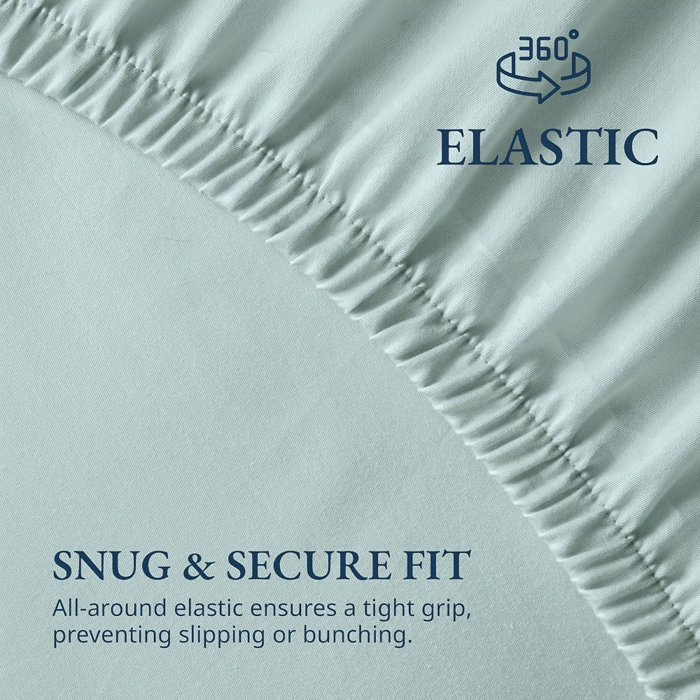 Bamboo Viscose Fitted Sheet – 40.64cm Deep Pocket – product detail angle