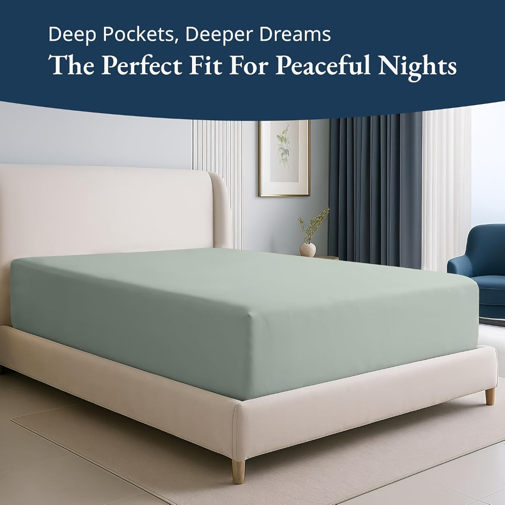 Bamboo Viscose Fitted Sheet – 40.64cm Deep Pocket – feature reference