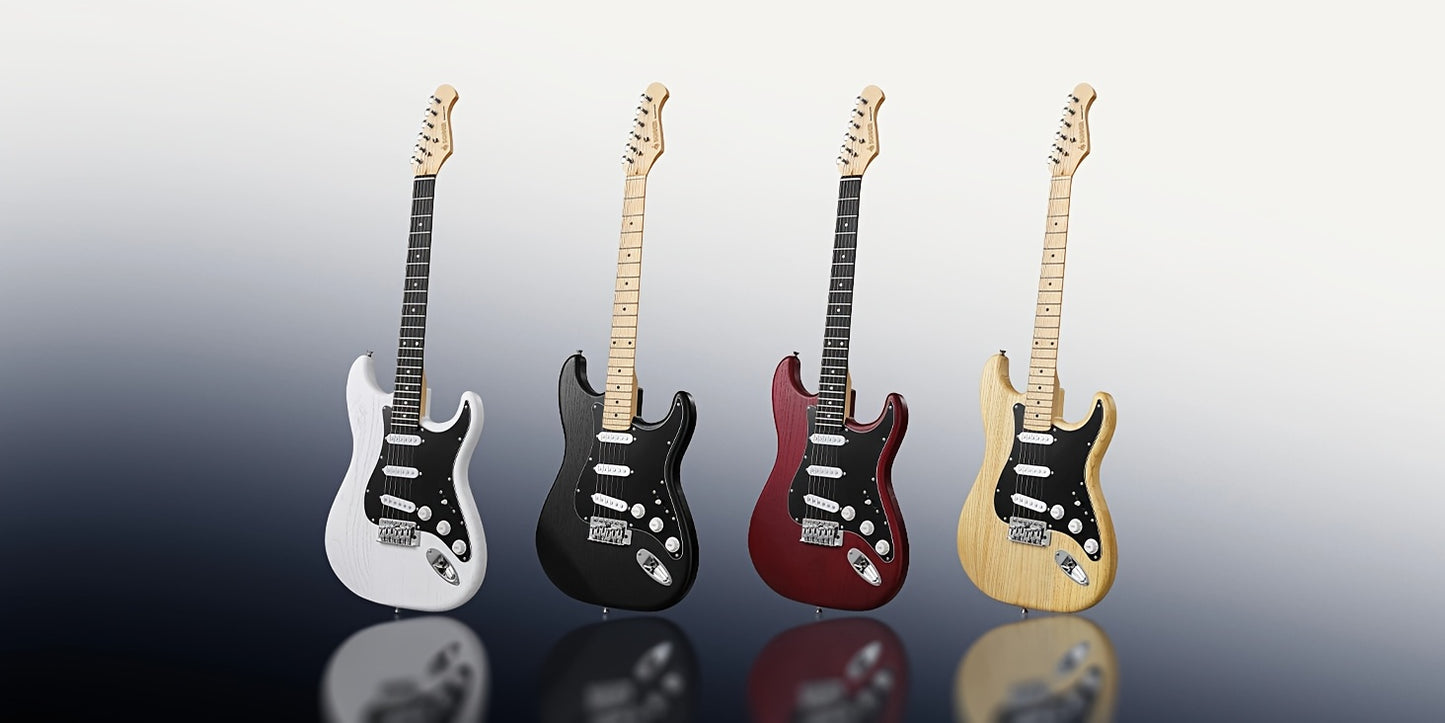 Donner 99.06 cm Full Size Electric Guitar Kit Solid Body, for Beginner, with Amplifier, Bag, Capo, Strap, String, Tuner, Picks DST-80