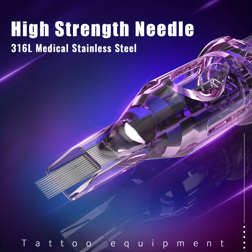 20pcs/50pcs Mix Disposable Purple Tattoo Cartridges Needle Rm/ Rl/ M1/ Rs Needle Diameter 0.35Mm Tattoo Needle For Tattoo Machine