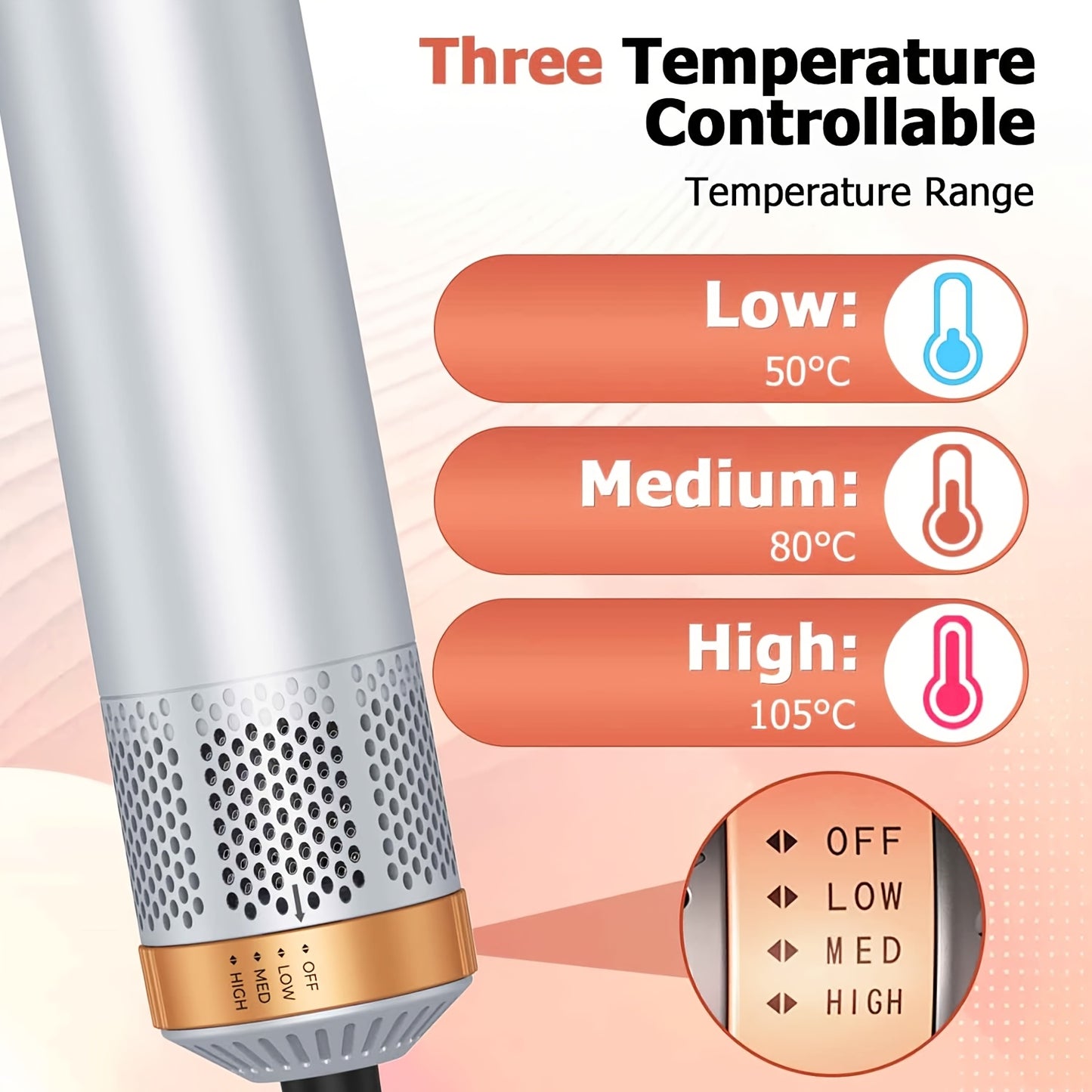 UKLISS 5 in 1 Hair Styler Hot Air Brush Detachable Hair Hot Brush Air Curler Air Curling Wrap Styler Upgrade Hot Air Brush Curling Iron Brush Hair Styling Tools for Curling Straightening, Hair Straightening Tool, Valentine'S Day Gift, New Year Gifts