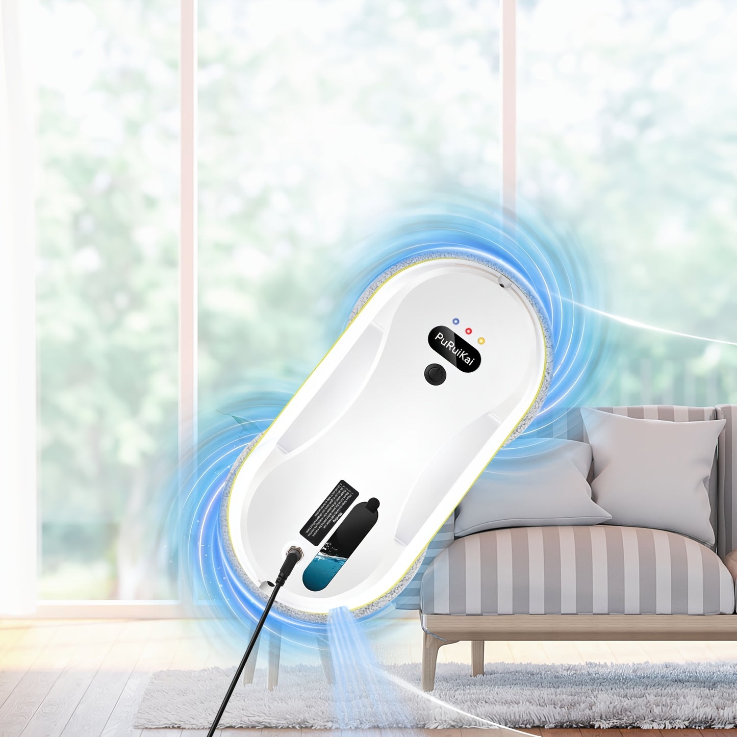 PuRuiKai 09 Black Friday Christmas New Product Christmas New Product Local Warehouse Intelligent Home Robot Fully Automatic Window Cleaning Robot Upgraded Water Spray Automatic Window Cleaning Robot 09 Halloween Christmas Gift