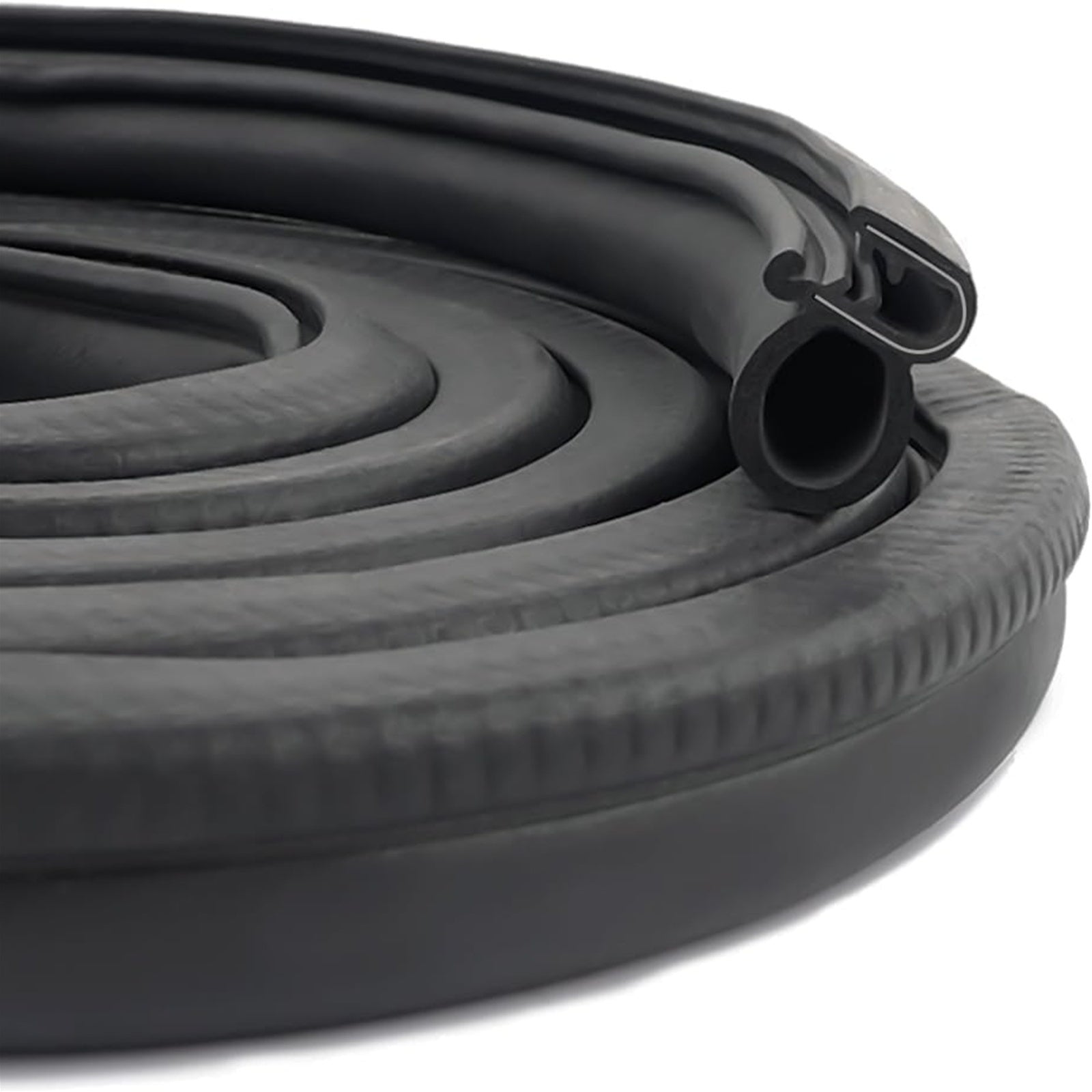 10M Rubber Edge Trim, Car Door Rubber Seal Strip Trim Seal with Side Bulb for Camper Car Bus Boat RV Truck Doors Automotive Car Weather Striping, 5M/ Roll