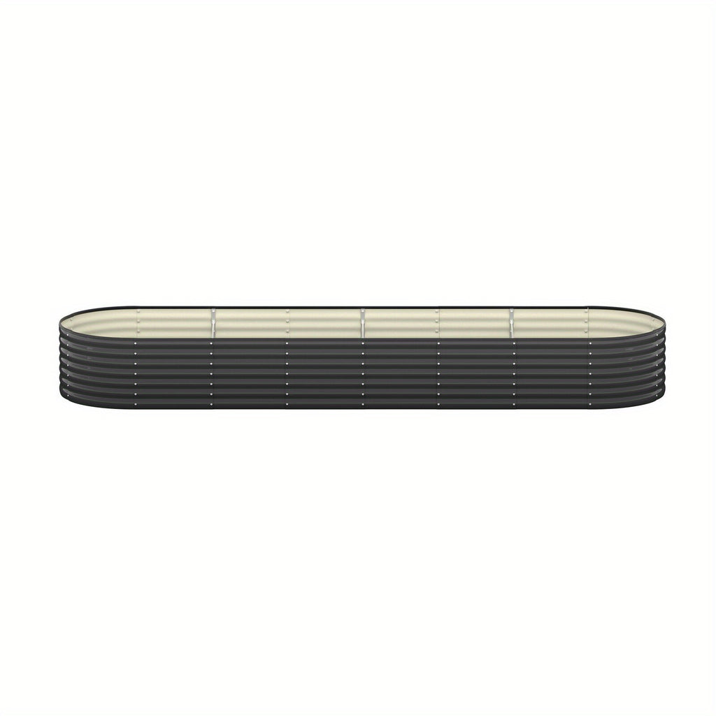Raised Garden Bed Beds Kit Planter Oval Galvanised Steel 320cmX80cmX56cm