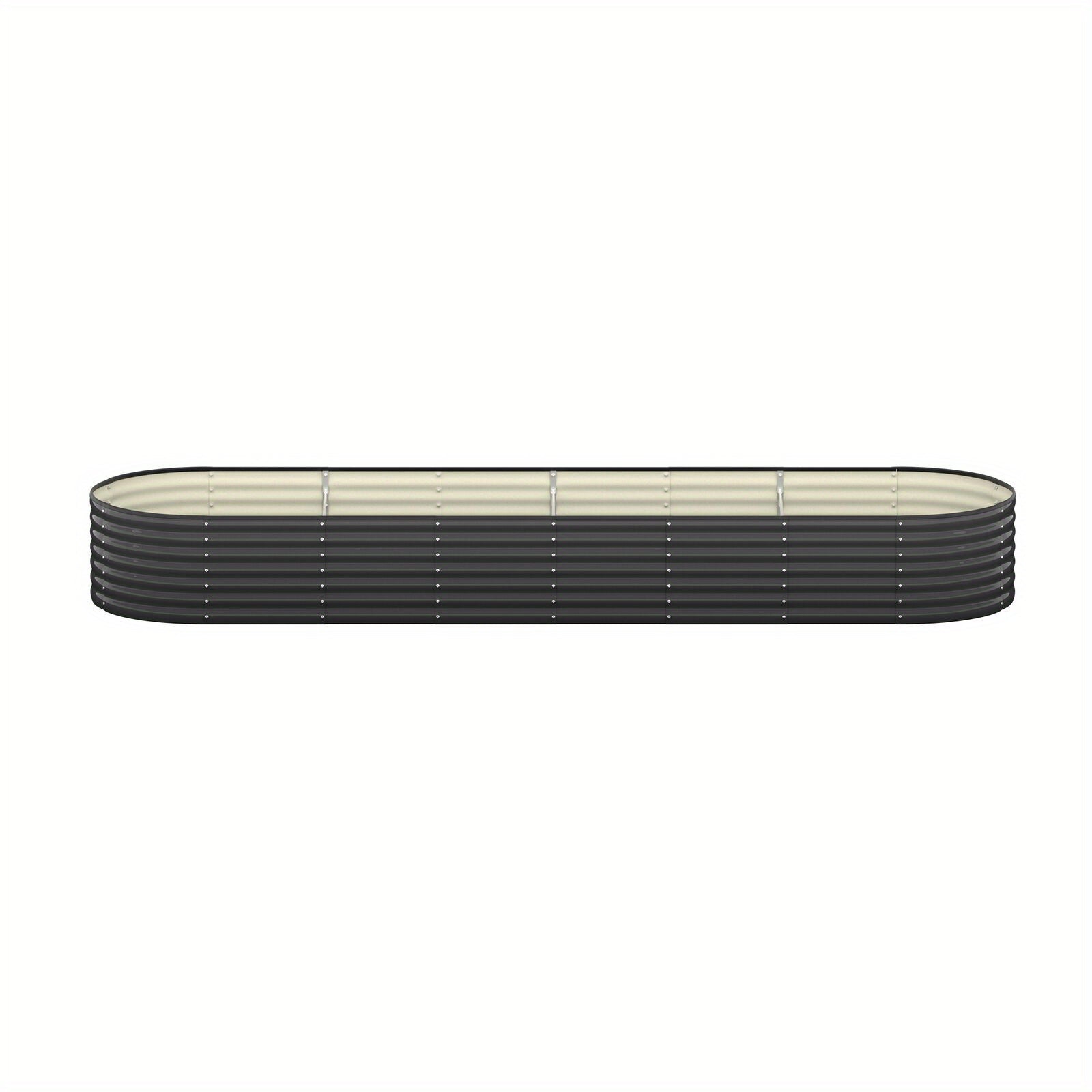 Raised Garden Bed Beds Kit Planter Oval Galvanised Steel 320cmX80cmX56cm