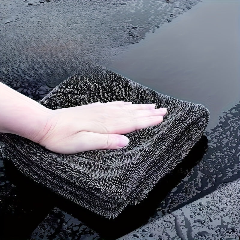 5pcs Ultra-Soft Microfiber Cleaning Cloths - Lint-Free, Multi-Purpose Kitchen & Bath Towels for Car Detailing, Polishing, and Household Cleaning, Textured Surface Cloth | Absorbent Fabric
