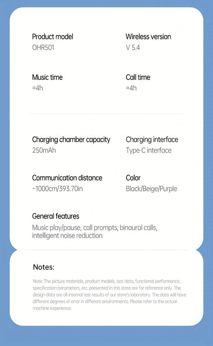Acer OHR501 Wireless Audio Earbuds, Semi-In-Ear Design Noise Cancelling Headphones, HIFI Sound Quality Music Earphones, Headset for Commute And Fitness, Electronic Product with Touch Control And Voice Call Noise