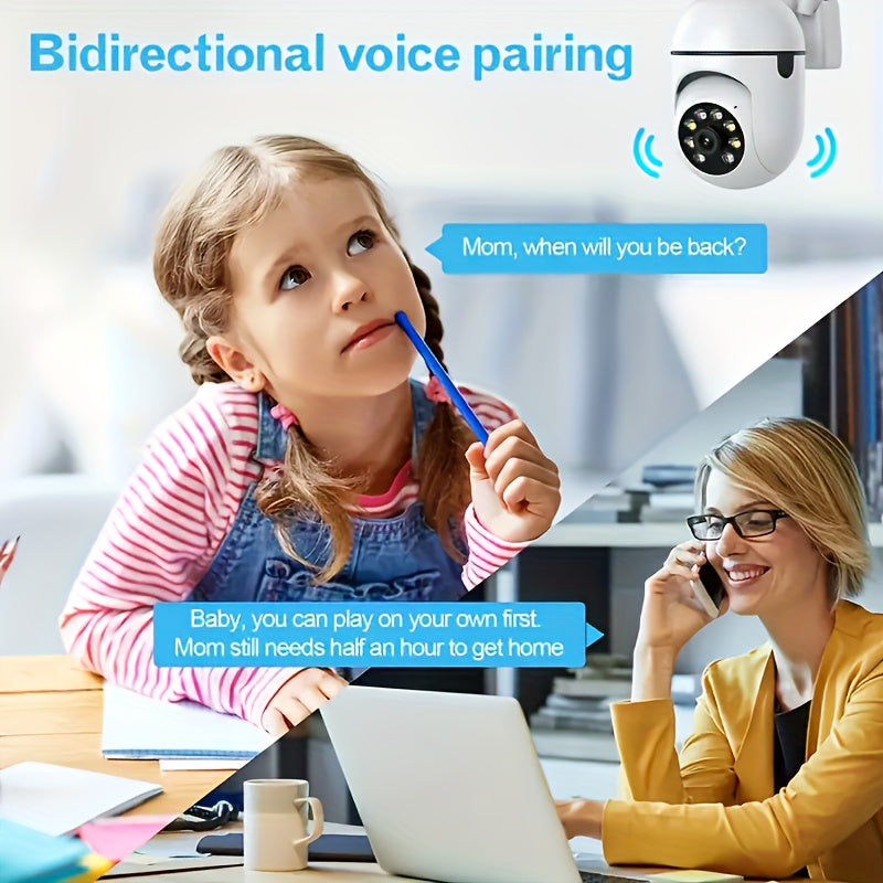 1-4pcs Wireless Wifi Pet Security Camera, Outdoor Weather-Proof Water-Proof Camera, 1080P HD, Color Night Vision, 2-Way Audio, Ease Life APP, 360 Pan/Tilt/Zoom, Motion Tracking & Detection for Home Security, Spotlight & Siren