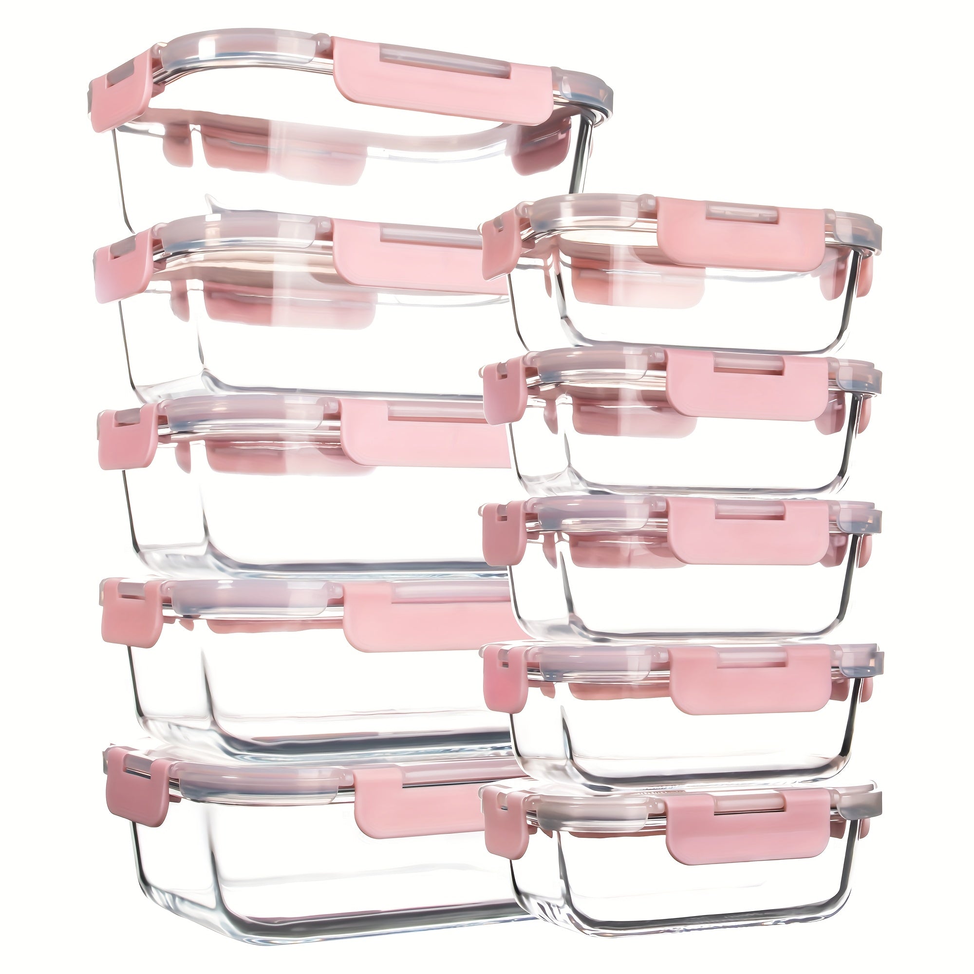 10/20pcs High Borosilicate Glass Meal Prep Containers With Lids, Food Storage Containers With Airtight Lids, For Home Kitchen Office Lunch Portion Control (5/10 Containers+5/10 Lids), Mother'S Day Gift