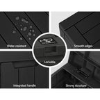 Black 118L Lockable Outdoor Storage Box - garden tools, toys and – additional product view