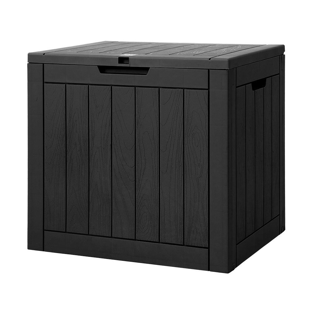 Black 118L Lockable Outdoor Storage Box - garden tools, toys and – alternate product view
