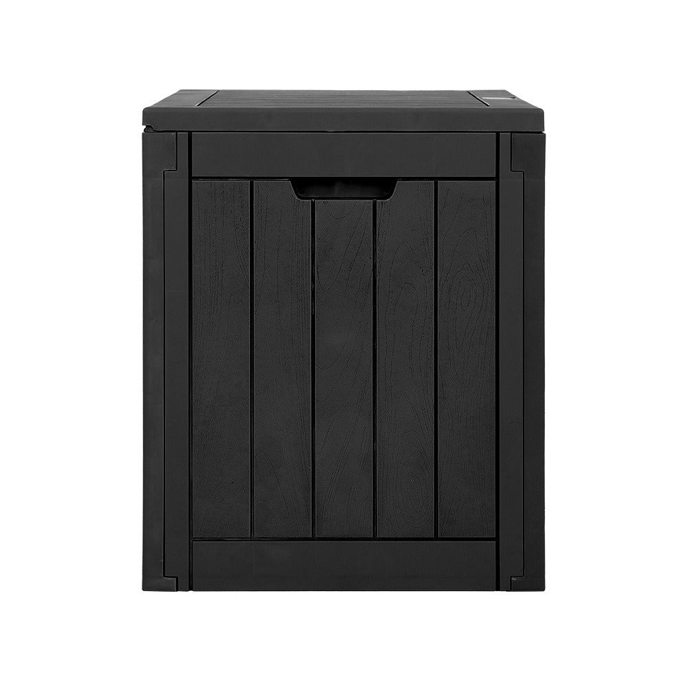 Black 118L Lockable Outdoor Storage Box - garden tools, toys and – design and construction details