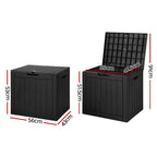 Black 118L Lockable Outdoor Storage Box - garden tools, toys and – close-up product details