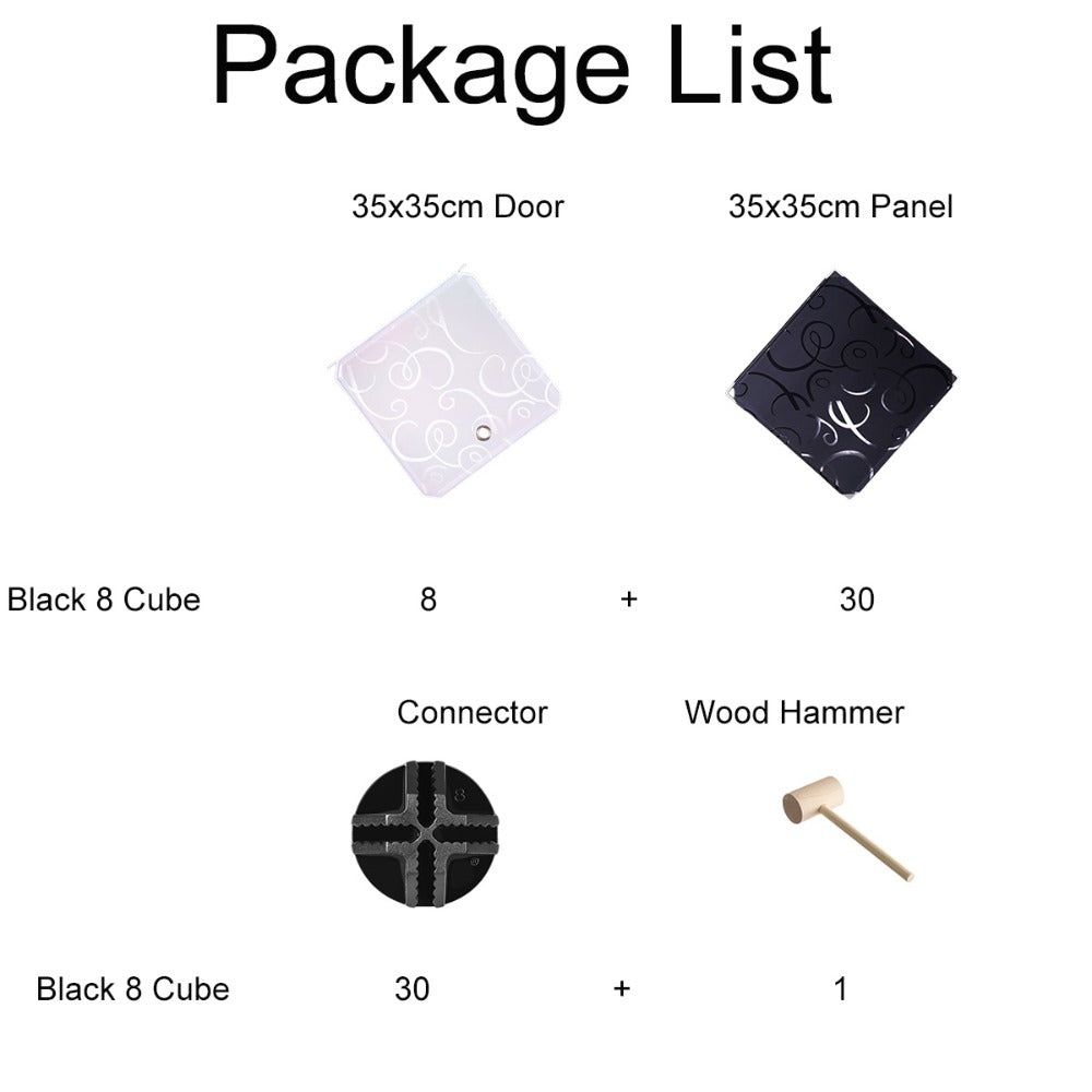 Black 8-Cube Modular Storage Shelf - bedrooms, dorms and rental homes – product detail angle