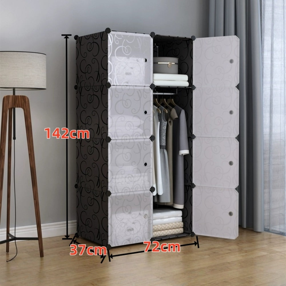 Black 8-Cube Modular Storage Shelf - bedrooms, dorms and rental homes – main product view