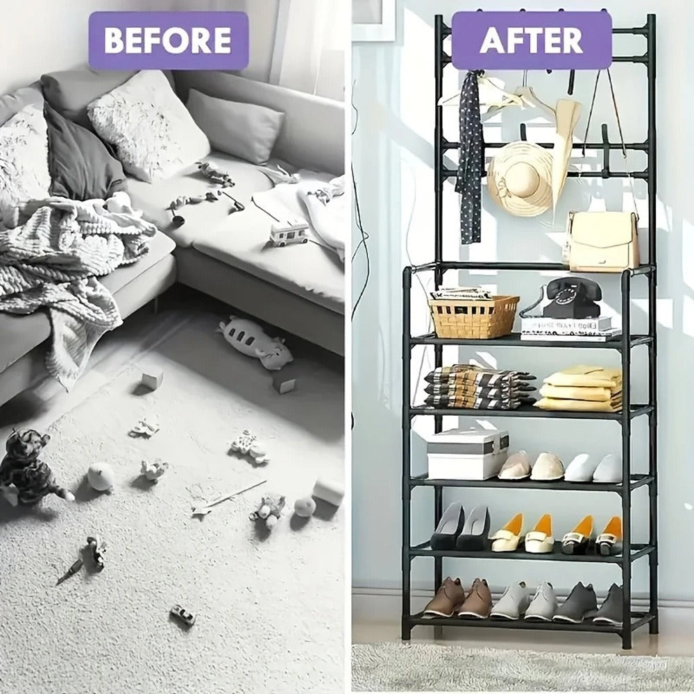 Black Freestanding Shoe Rack product detail 10