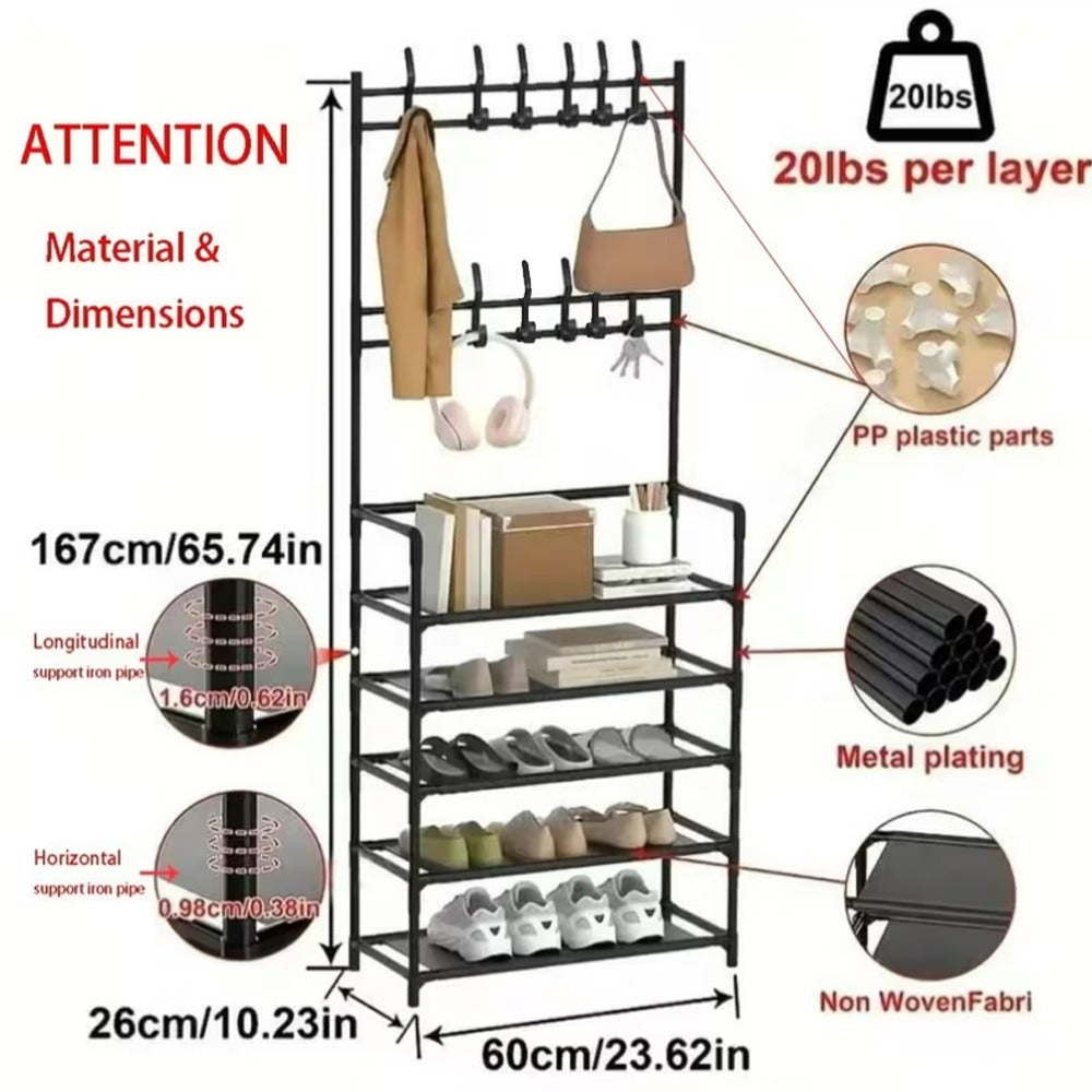 Black Freestanding Shoe Rack product detail 13