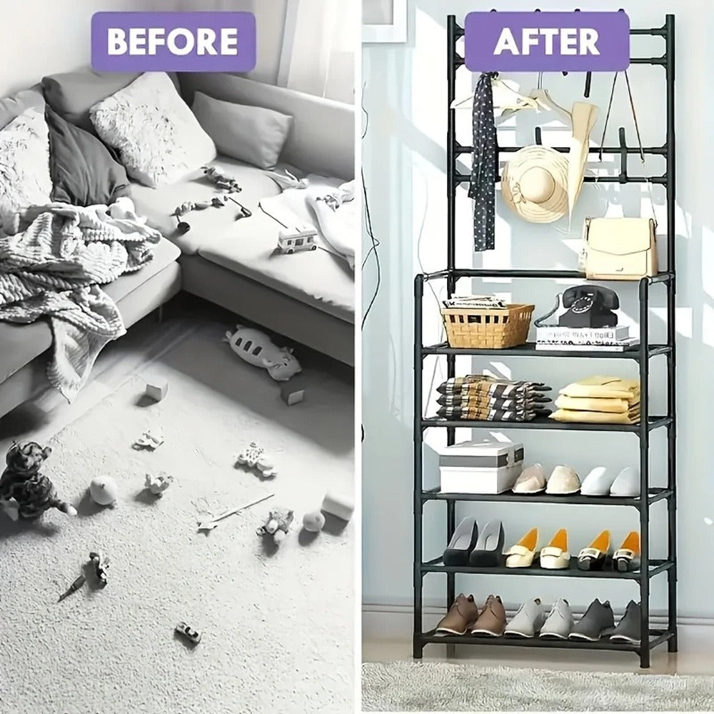 Black Freestanding Shoe Rack product detail 16
